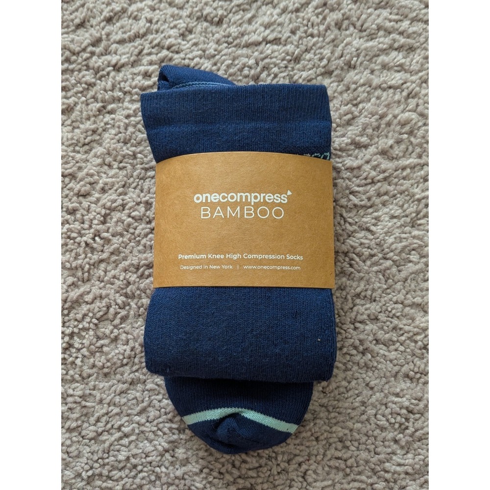 One Compress Bamboo Knee High Compression Socks Navy Blue M/LG OC36-MLG-NVY